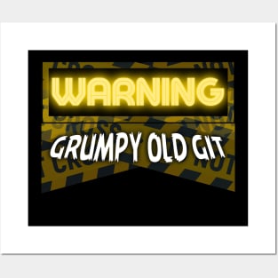 Warning,Grumpy Old Git Design Posters and Art